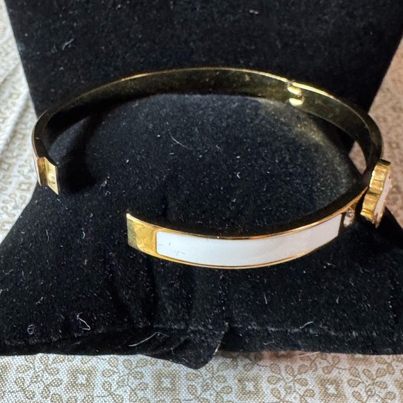 Gold and White Bracelet with Crystal Accents - Picture 3 of 3